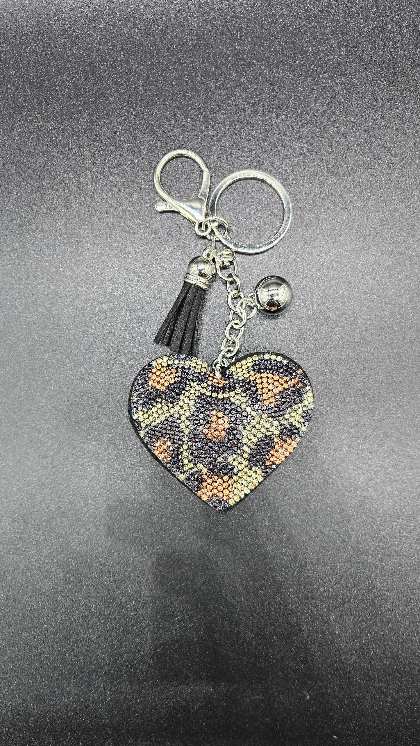 Animal Print Heart- Bag Charm