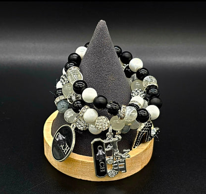 Beaded Charm Bracelet- 3pcs