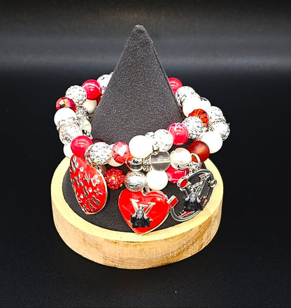 Beaded Charm Bracelet- 3pcs